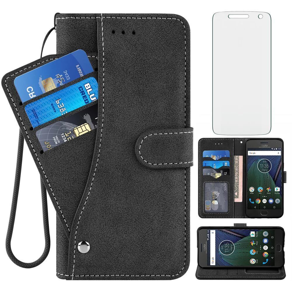 9669 Moto G5 Plus Wallet Case,Luxury Leather Phone Cases with Credit Card